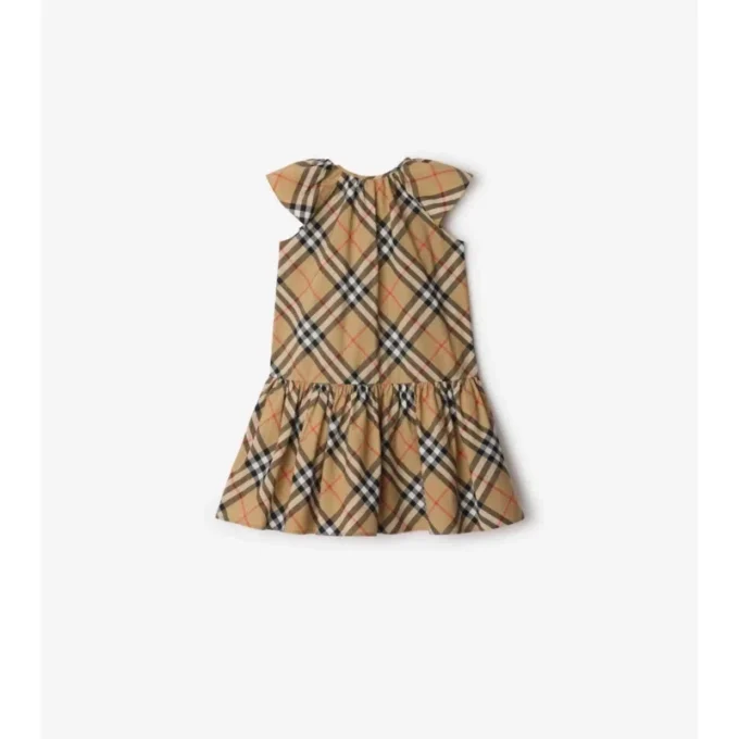 Rochie din bumbac cu imprimeu în carouri
