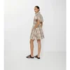 Rochie din bumbac cu imprimeu în carouri Rochie din bumbac cu imprimeu în carouri