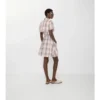 Rochie din bumbac cu imprimeu în carouri Rochie din bumbac cu imprimeu în carouri