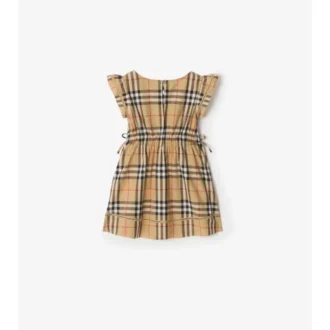 Rochie din bumbac cu imprimeu în carouri