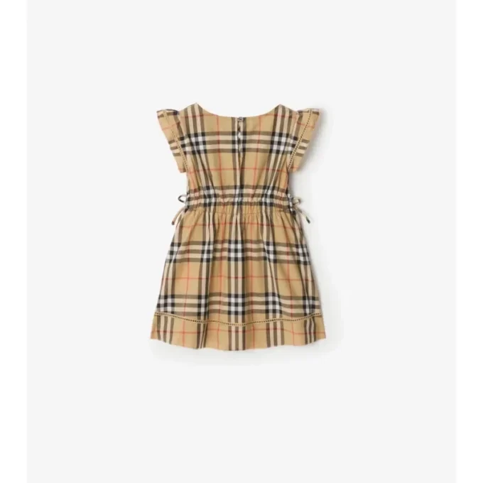 Rochie din bumbac cu imprimeu în carouri Rochie din bumbac cu imprimeu în carouri