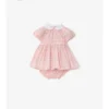 Rochie din bumbac cu imprimeu în carouri și pantaloni scurți