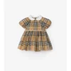 Rochie din bumbac cu imprimeu în carouri și pantaloni scurți