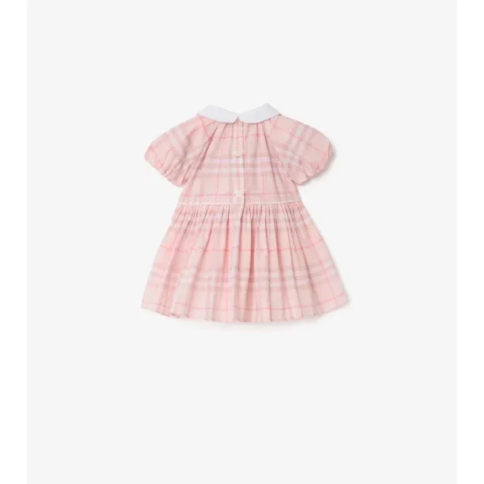 Rochie din bumbac cu imprimeu în carouri și pantaloni scurți