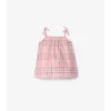 Rochie din bumbac cu imprimeu în carouri și pantaloni scurți
