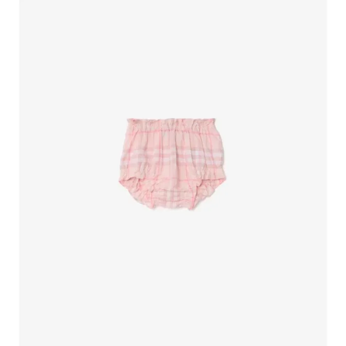 Rochie din bumbac cu imprimeu în carouri și pantaloni scurți