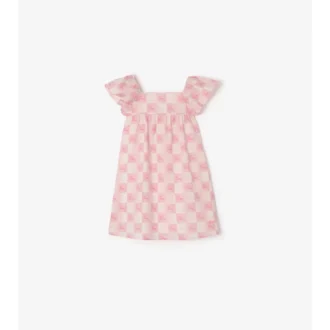 Rochie din bumbac cu model în carouri EKD