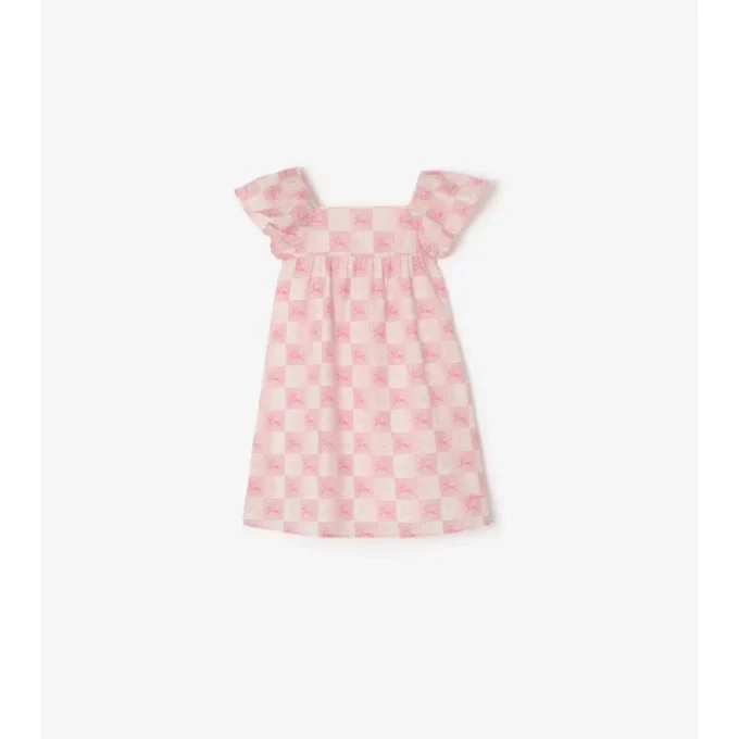 Rochie din bumbac cu model în carouri EKD