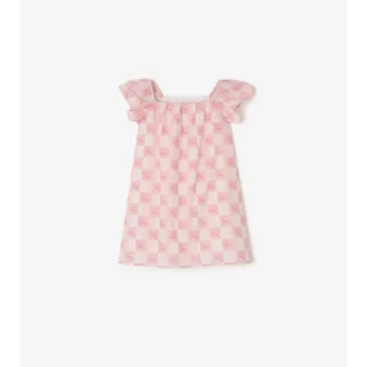 Rochie din bumbac cu model în carouri EKD