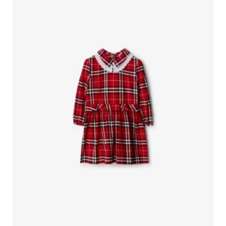 Rochie din flanel de bumbac cu imprimeu în carouri