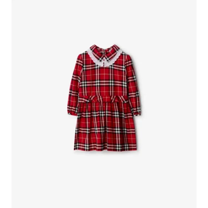 Rochie din flanel de bumbac cu imprimeu în carouri Rochie din flanel de bumbac cu imprimeu în carouri