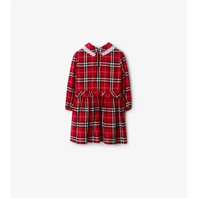 Rochie din flanel de bumbac cu imprimeu în carouri Rochie din flanel de bumbac cu imprimeu în carouri