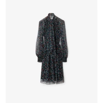 Rochie din mătase cu imprimeu floral delicat