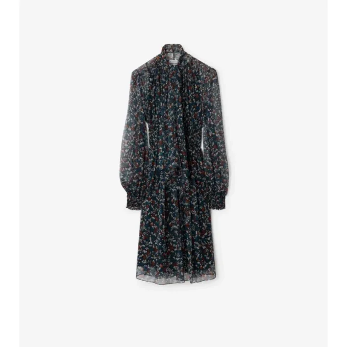 Rochie din mătase cu imprimeu floral delicat Rochie din mătase cu imprimeu floral delicat