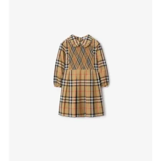 Rochie din poplin de bumbac cu imprimeu în carouri