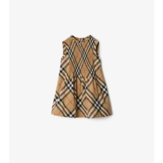 Rochie din poplin de bumbac cu imprimeu în carouri