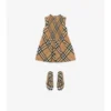 Rochie din poplin de bumbac cu imprimeu în carouri