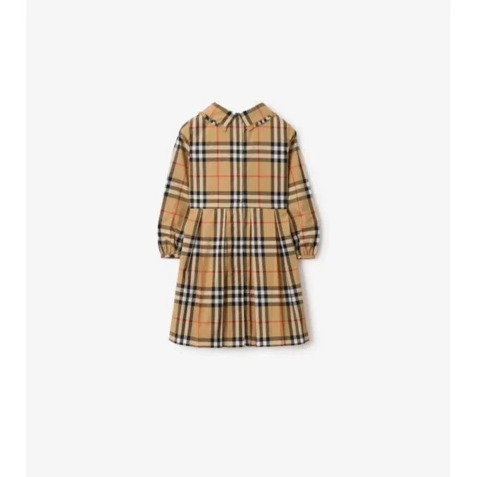 Rochie din poplin de bumbac cu imprimeu în carouri Rochie din poplin de bumbac cu imprimeu în carouri