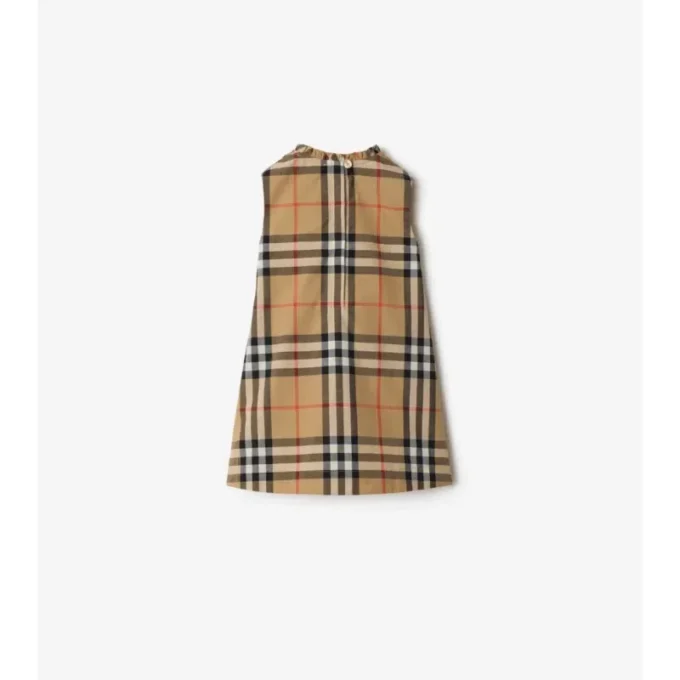 Rochie din poplin de bumbac cu imprimeu în carouri