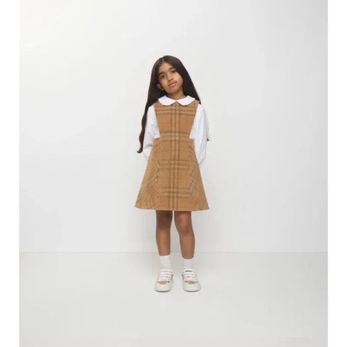 Rochie din velur cu model în carouri