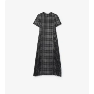 Rochie kilt din amestec de lână cu imprimeu în carouri