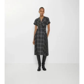 Rochie kilt din amestec de lână cu imprimeu în carouri