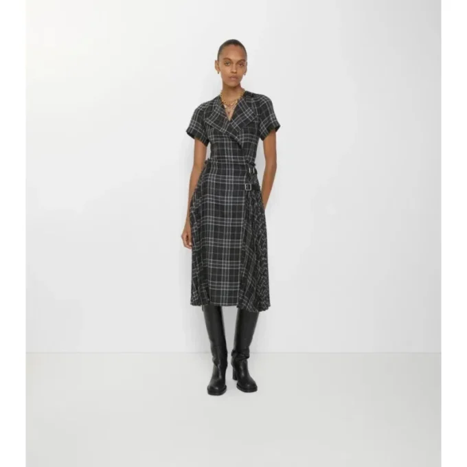 Rochie kilt din amestec de lână cu imprimeu în carouri Rochie kilt din amestec de lână cu imprimeu în carouri