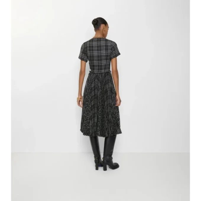 Rochie kilt din amestec de lână cu imprimeu în carouri Rochie kilt din amestec de lână cu imprimeu în carouri
