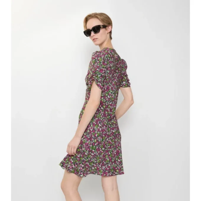 Rochie mini din mătase cu imprimeu floral delicat Rochie mini din mătase cu imprimeu floral delicat