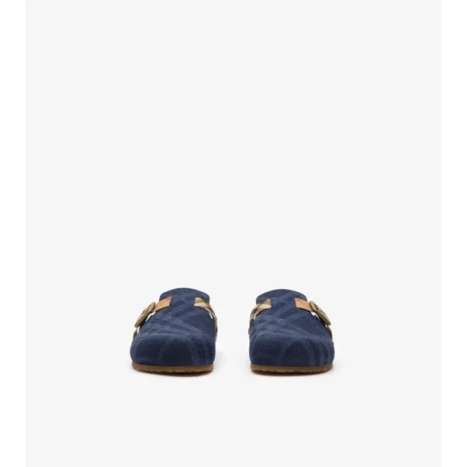 Saboti Urchin din denim cu model în carouri Saboti Urchin din denim cu model în carouri
