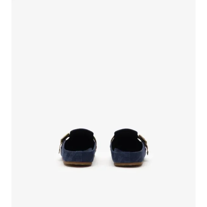 Saboti Urchin din denim cu model în carouri Saboti Urchin din denim cu model în carouri