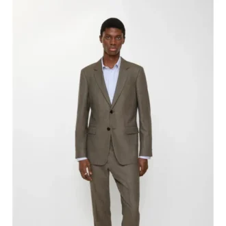 Sacou croit din lână cu textură Sharkskin