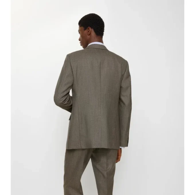Sacou croit din lână cu textură Sharkskin