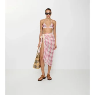 Sarong din bumbac cu model în carouri