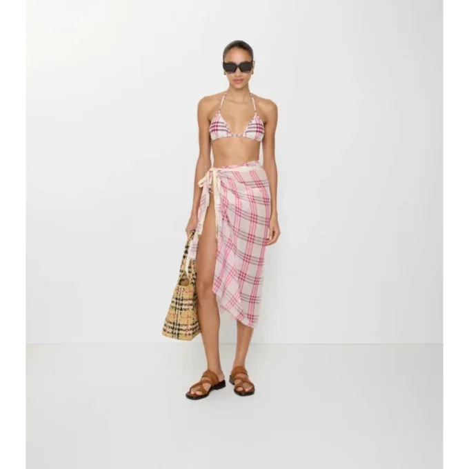 Sarong din bumbac cu model în carouri