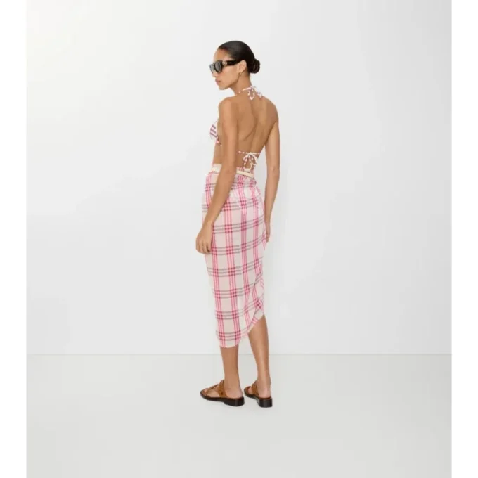 Sarong din bumbac cu model în carouri
