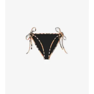 Slip de bikini cu bordură în carouri