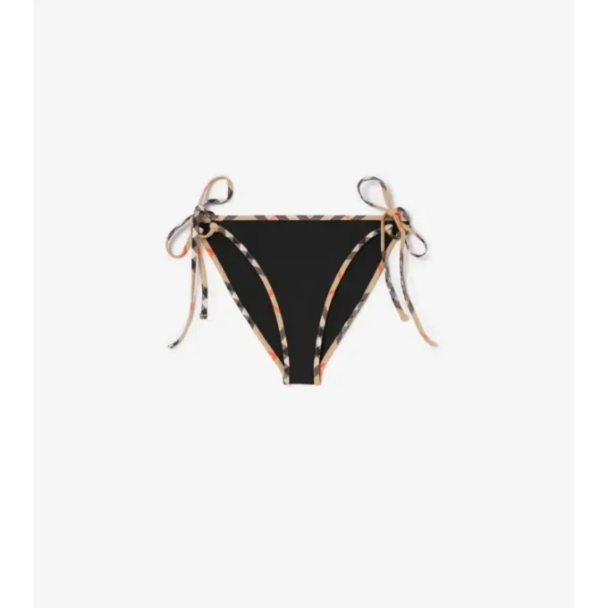 Slip de bikini cu bordură în carouri Slip de bikini cu bordură în carouri