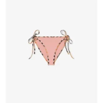 Slip de bikini cu bordură în carouri