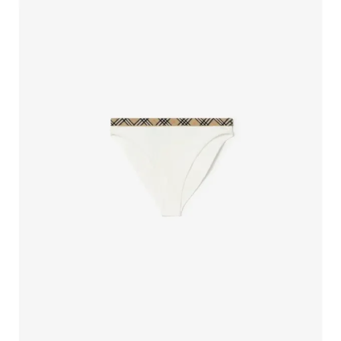 Slip de bikini cu bordură în carouri Slip de bikini cu bordură în carouri
