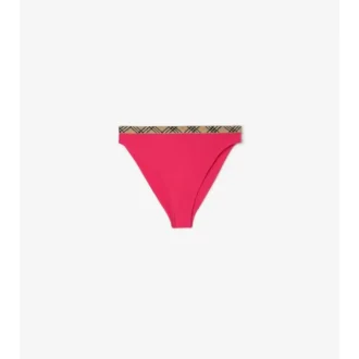Slip de bikini cu bordură în carouri