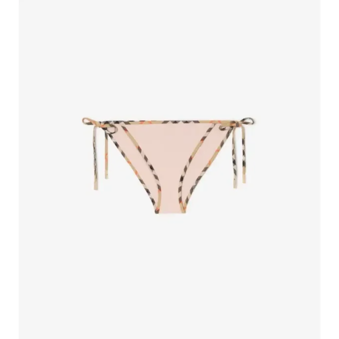Slip de bikini cu bordură în carouri Slip de bikini cu bordură în carouri