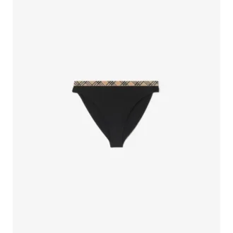 Slip de bikini cu bordură în carouri