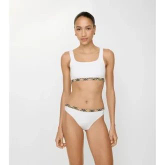 Slip de bikini cu bordură în carouri