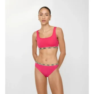 Slip de bikini cu bordură în carouri