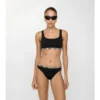 Slip de bikini cu bordură în carouri Slip de bikini cu bordură în carouri