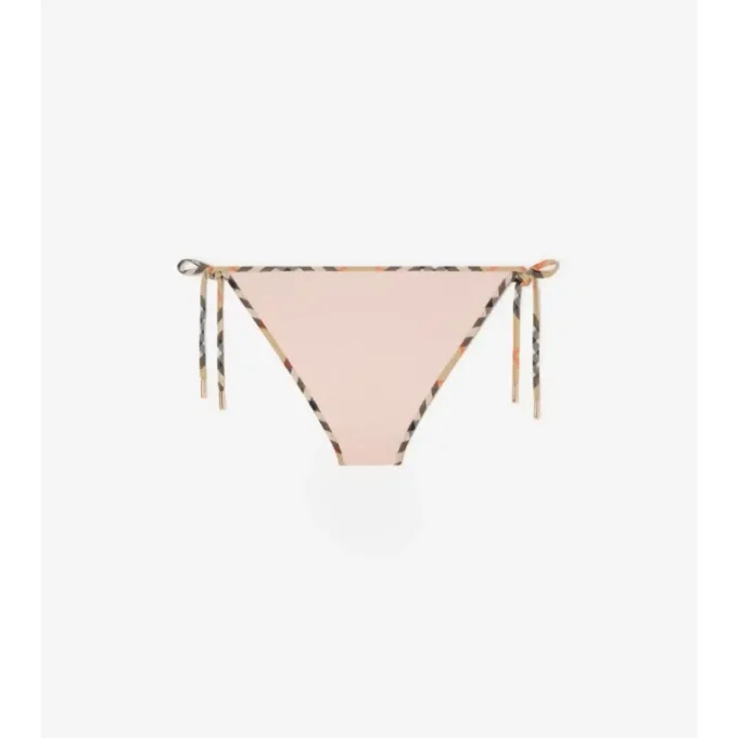 Slip de bikini cu bordură în carouri Slip de bikini cu bordură în carouri