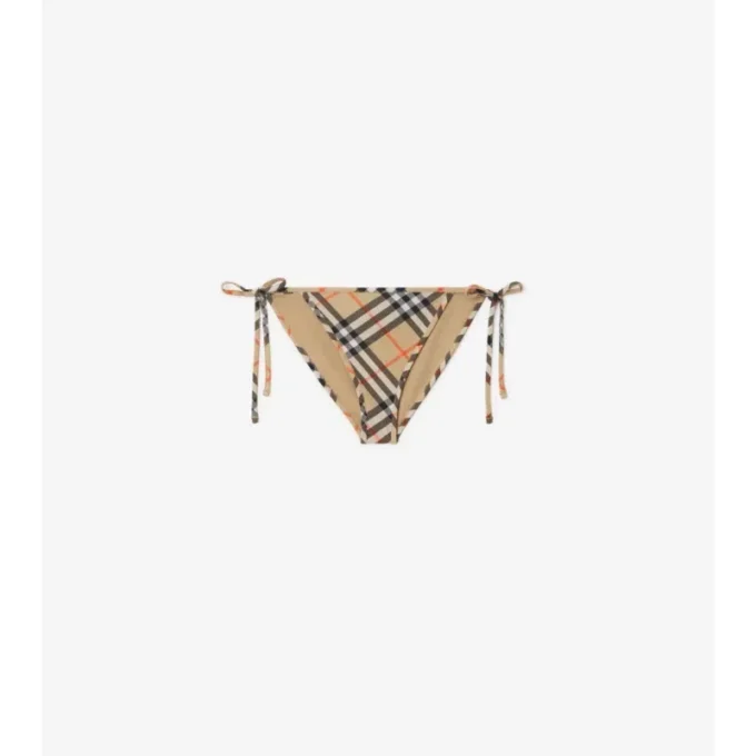 Slip de bikini cu imprimeu în carouri Slip de bikini cu imprimeu în carouri