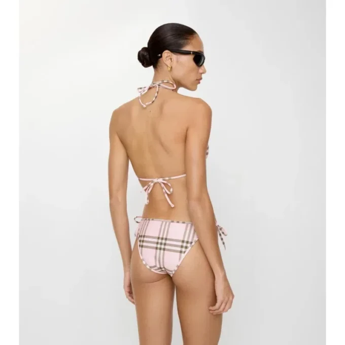 Slip de bikini cu imprimeu în carouri