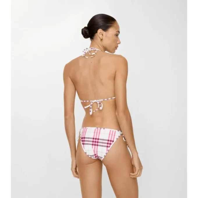Slip de bikini cu imprimeu în carouri Slip de bikini cu imprimeu în carouri
